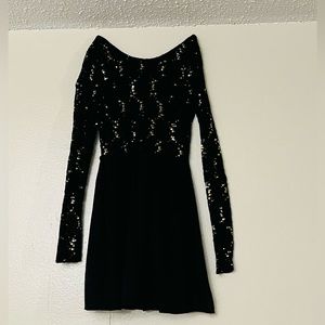 Windsor black with gold sequin dress